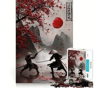 Samurai Duel Under Cherry Blossoms Jigsaw Puzzle for Teenagers 1000 Pieces Mind Skill Toy Gentle Leisure Design Assembly Premium Gift (38x52cm)
