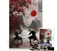 Samurai Duel Under Cherry Blossoms Jigsaw Puzzles for Teenagers 1000 Piece Brain Workout Toy Mental Relax Art Assembly Unique Gift (50x75cm)