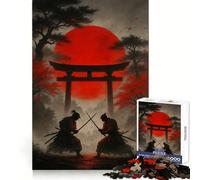 Samurai Duel Under Red Sun 1000 Piece Jigsaw Puzzles for Adults Teenagers Intellect Toy Home Enjoy Quality Cut Classic Gift (38x52cm)