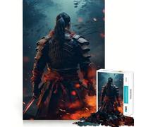 Samurai Fire 1000 Piece Jigsaw Puzzles for Adults Jigsaw Recall Boost Mental Relax Smooth Cut Birthday Gift (38x52cm)