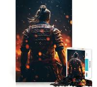 Samurai Fire 1000 Piece Jigsaws for Adults Puzzle Boost Recall Anxiety Relief Accurate Edge Xmas Surprise (50x75cm)