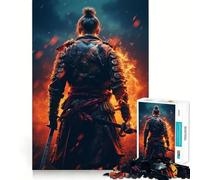 Samurai Fire 1000 Pieces Jigsaw Puzzles for Adults Memory Gain Calm Mind Design Assembly Creative Gift (50x75cm)