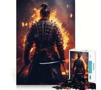 Samurai Fire Jigsaw Puzzle for Teenagers 1000 Pieces Mind Skill Toy Gentle Leisure Design Assembly Premium Gift (38x26cm)