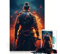 Samurai Fire Jigsaw Puzzles for Adults 1000 Piece Strengthen Recall Casual Fun Quality Edge Stylish Gift (38x52cm)