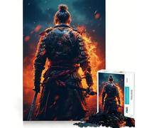 Samurai Fire Jigsaw Puzzles for Teenagers 1000 Piece Brain Workout Toy Mental Relax Art Assembly Unique Gift (38x26cm)