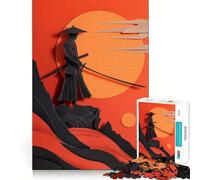 Samurai Flat Paper Craft Hard Jigsaw Puzzle for Adults 1000 Pieces Fine Logic Toy Calm Fun Neat Edge Thoughtful Gift (50x75cm)