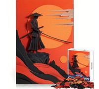 Samurai Flat Paper Craft Jigsaw Puzzle for Teenagers 1000 Pieces Boost Recall Tension Relief Tight Edge Fine Art Piece (38x26cm)