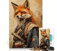 Samurai Fox 1000 Piece Jigsaw Puzzle for Adults Memory Gain Gentle Leisure Design Assembly Art Collection Piece (38x26cm)