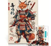 Samurai Fox 1000 Piece Jigsaws for Teenagers Puzzle Smart Game Group Play Image Assembly Wall Art Decor (38x52cm)