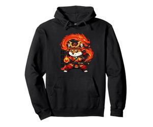 Samurai Fox Beneath the Fired Pullover Hoodie