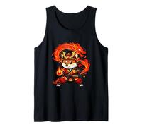 Samurai Fox Beneath the Fired Tank Top