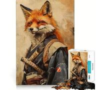 Samurai Fox Hard Jigsaw Puzzle for Adults 1000 Pieces Intellect Toy Cozy Time Quality Cut (50x75cm)