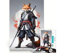 Samurai Fox Hard Jigsaw Puzzle for Adults 1000 Pieces Recall Boost Quiet Calm Smooth Cut Classic Gift (38x52cm)