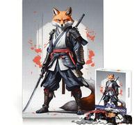 Samurai Fox Hard Jigsaw Puzzle for Adults 1000 Pieces Recall Boost Quiet Calm Smooth Cut Classic Gift (38x52cm)