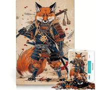 Samurai Fox Jigsaw Puzzle 1000 Piece for Adults Intellect Toy Soothing Fun Precise Cut (50x75cm)