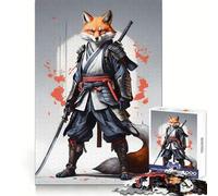 Samurai Fox Jigsaw Puzzles 1000 Piece for Teenagers Strong Logic Toy Mental Relax Clear Edge Stylish Gift (38x26cm)