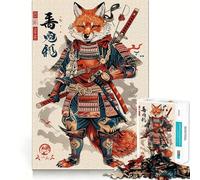Samurai Fox Jigsaw Puzzles for Teenagers 1000 Piece Brain Workout Toy Mental Relax Art Assembly Unique Gift (50x75cm)