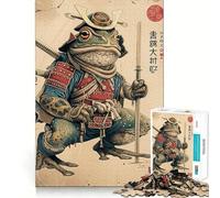 Samurai Frog 1000 Piece Jigsaw Puzzles for Adults Jigsaw Recall Boost Mental Relax Smooth Cut Birthday Gift (38x52cm)