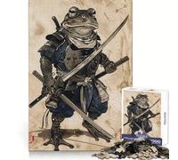 Samurai Frog 1000 Piece Jigsaw Puzzles for Teenagers Jigsaw Think Toy Together Fun Sharp Cut Art Collectible (38x26cm)