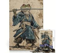 Samurai Frog 1000 Pieces Jigsaw Puzzles for Adults Fine Logic Toy Leisure Time Neat Edge Art Collectible (38x26cm)