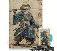 Samurai Frog 1000 Pieces Jigsaw Puzzles for Teenagers Strong Logic Toy Family Time Clear Edge Warm Surprise (50x75cm)