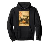 Samurai Frog Eating Ramen Scroll Phone Japanese Ninja Frog Pullover Hoodie