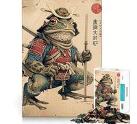Samurai Frog Hard Jigsaw Puzzle for Adults 1000 Pieces Reason Skill Toy Family Time Tight Cut Art Collectible (50x75cm)