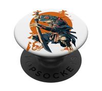 Samurai Frog Japanese Kanji Samurai Frog PopSockets Adhesive PopGrip