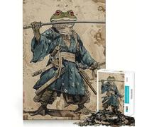 Samurai Frog Jigsaw Puzzle 1000 Piece for Adults Intellect Toy Soothing Fun Precise Cut (38x52cm)