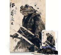 Samurai Frog Jigsaw Puzzles for Adults1000 Piece Mind Game Toy Anxiety Relief Neat Cut Art Collectible (50x75cm)