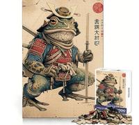 Samurai Frog Jigsaw Puzzles for Adults1000 Piece Mind Game Toy Anxiety Relief Neat Cut Art Collectible (38x26cm)
