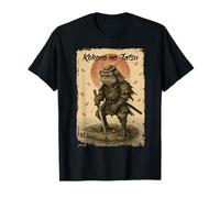 Samurai Frog Kokoro no Tatsu Japanese Warrior Art T-Shirt