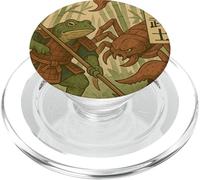 Samurai Frog vs Scorpion Battle Vintage Japanese Woodblock PopSockets PopGrip for MagSafe