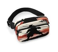 Samurai Full Printed Fanny Pack,Zipper Belt Bag Cute Crossbody Bag Hip Bum Bag with Adjustable Strap