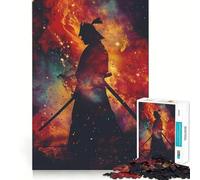 Samurai Galaxy Silhouette 1000 Piece Jigsaw Puzzles for Adults Jigsaw Recall Boost Mental Relax Smooth Cut Birthday Gift (38x52cm)