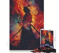 Samurai Galaxy Silhouette 1000 Piece Jigsaws for Adults Puzzle Boost Recall Anxiety Relief Accurate Edge Xmas Surprise (38x26cm)