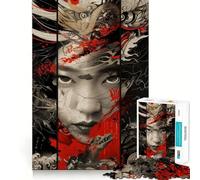 Samurai Geisha Dragon 1000 Pieces Jigsaw Puzzles for Teenagers Mental Toy Stress Relief Premium Cut (50x75cm)