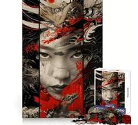 Samurai Geisha Dragon Jigsaw Puzzles 1000 Piece for Teenagers Pure Logic Toy Gentle Relax Clean Cut Fine Art Piece (38x52cm)