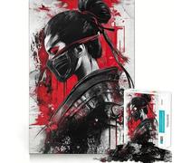 Samurai Geisha Warrior Jigsaw Puzzle for Teenagers 1000 Pieces Boost Recall Tension Relief Tight Edge Fine Art Piece (38x52cm)