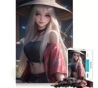 Samurai Girl Butterflies 1000 Teenager Pieces Jigsaw Puzzle Memory Boost Calm Escape Pattern Assembly Warm Surprise (38x26cm)