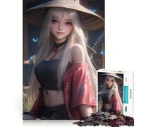 Samurai Girl Butterflies Jigsaw Puzzles 1000 Piece for Teenagers Strong Logic Toy Mental Relax Clear Edge Stylish Gift (50x75cm)