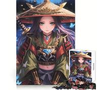 Samurai Girl Butterflies Jigsaw Puzzles for Adults1000 Pieces Mind Skill Toy Quiet Hobby Design Assembly (50x75cm)