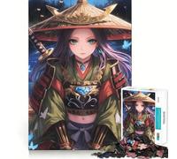 Samurai Girl Butterflies Jigsaw Puzzles for Adults1000 Pieces Mind Skill Toy Quiet Hobby Design Assembly (50x75cm)