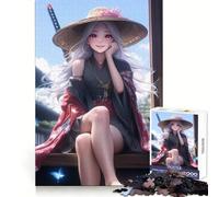 Samurai Girl Butterflies Jigsaw Puzzles for Teenagers 1000 Piece Brain Workout Toy Mental Relax Art Assembly Unique Gift (38x26cm)