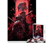 Samurai Girl in Red Puzzles for Teenagers 1000 Piece Support Memory Strength And Retention Gentle Calm Leisure Activity (50X75cm)