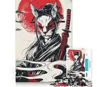 Samurai Girl Japan Art 1000 Piece Jigsaw Puzzles for Adults Jigsaw Recall Boost Mental Relax Smooth Cut Birthday Gift (38x26cm)
