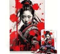 Samurai Girl Japan Art Hard Jigsaw Puzzle for Adults 1000 Pieces Reason Skill Toy Family Time Tight Cut Art Collectible (38x26cm)