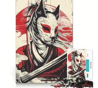 Samurai Girl Japan Art Jigsaw Puzzles for Adults1000 Pieces Mind Skill Toy Quiet Hobby Design Assembly (38x26cm)