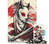 Samurai Girl Japan Art Jigsaw Puzzles for Teenagers 1000 Piece Mind Challenge Toy Relaxing Fun Precise Cut Festive Gift (50x75cm)