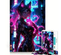 Samurai Girl Japan Magical Jigsaw Puzzles for Adults1000 Pieces Mind Skill Toy Quiet Hobby Design Assembly (38x52cm)